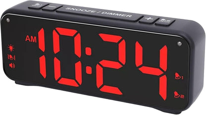 Extra Loud Dual Alarm Clock with Bed Shaker Large LED Display Vibrating Alarm Clock for Heavy Sleepers ABS Material