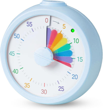 Visual Timer for Kids 60 Minute Countdown Timer Rainbow Disk Desk Timer Clock for Classroom Study Office Kitchen with Silent Operation (Purple)