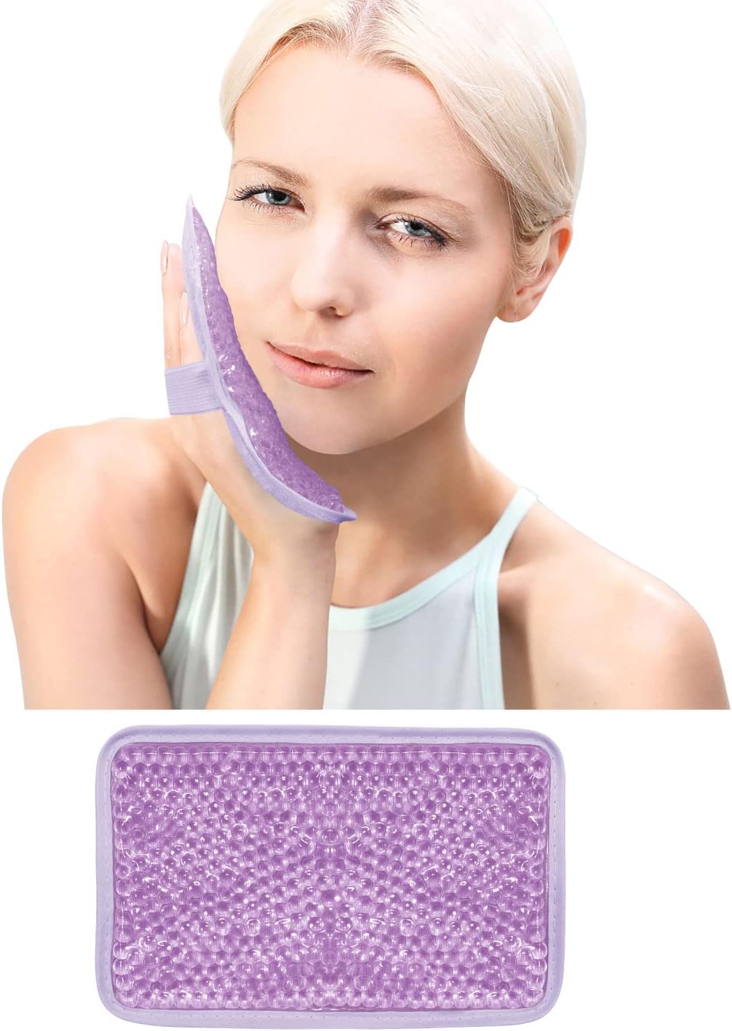 Gel Ice Packs for Injuries Reusable 2 Packs Hot Cold Gel Wrap with Strap