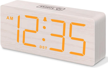 DreamSky Wooden Digital Alarm Clock for Bedroom with Large Numbers