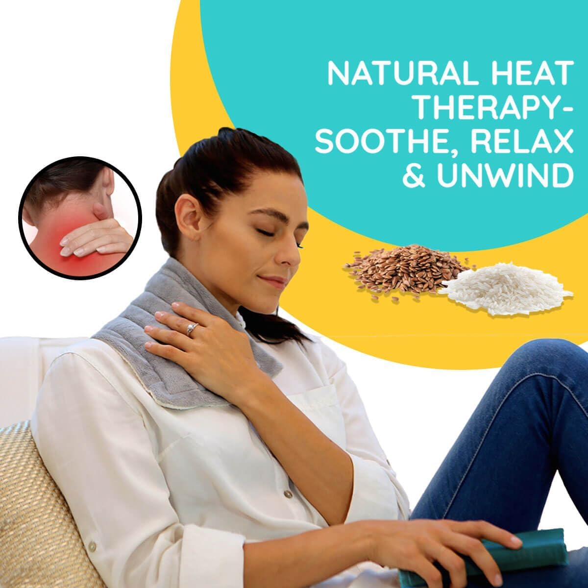 Microwavable Heating Pad Solutions Buddy - Moist and Large Heating Pad for Joints and Muscles Relief - Microwave Hot Pack Heat Pad for Cramps - Calming Chilled or Heated Pad Therapy - 1 Pack