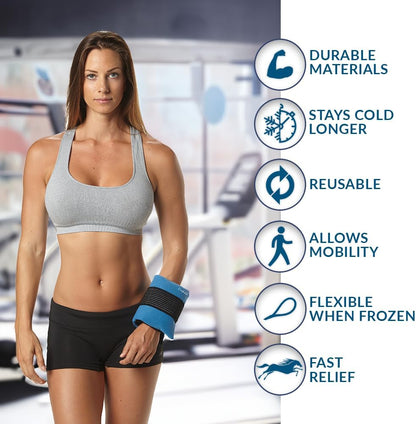 ComfiLife Knee Ice Pack with Wrap Reusable Hot & Cold Therapy Gel Pack Adjustable Compression Support for Injuries, Pain, Surgery, Arthritis, Meniscus and More