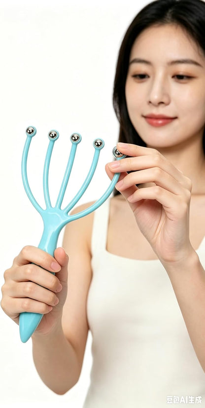 Ryoma Scalp Massager, Protable Hand Held SPA Head Massager for Deep Relaxation & Stress Reduction in The Office Home SPA Father's Day and Mother's Day Gifts Pink+Blue(2-Pack)