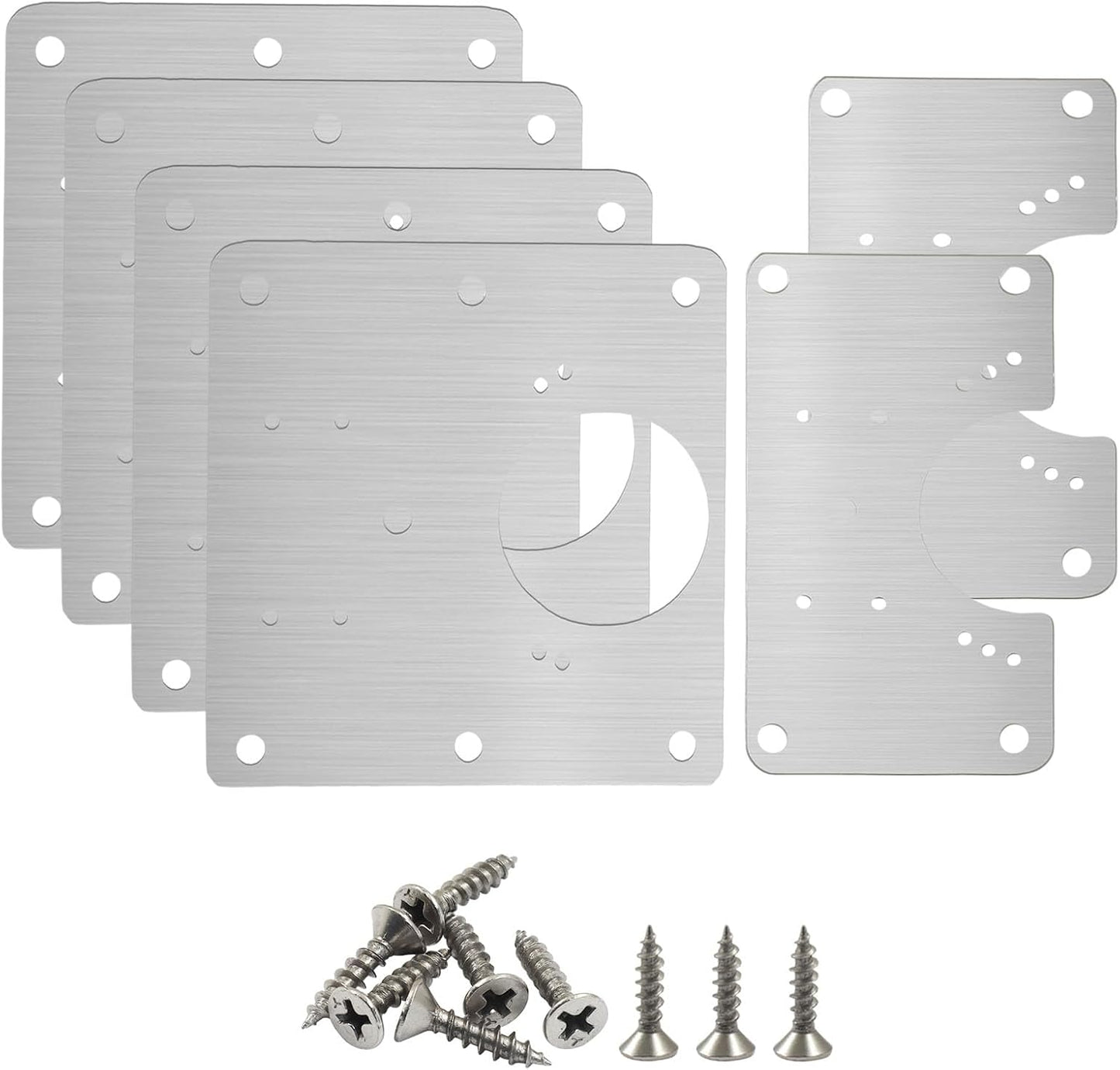 6 PCS Cabinet Hinge Repair Plate Kit | Hinge Fixing Plates with Screws, Stainless Steel, For Loose Hinges, Cupboards & Furniture