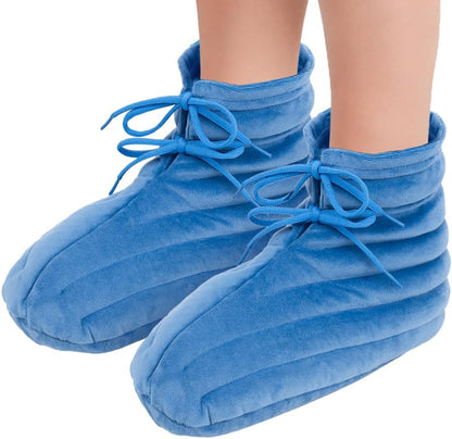 NEWGO Microwavable Slippers for Cold Feet, Heating Pad Booties for Plantar Fasciitis, Arthritis & Achilles Pain Relief - Large Size Hot Therapy Foot Warmers for Men and Women