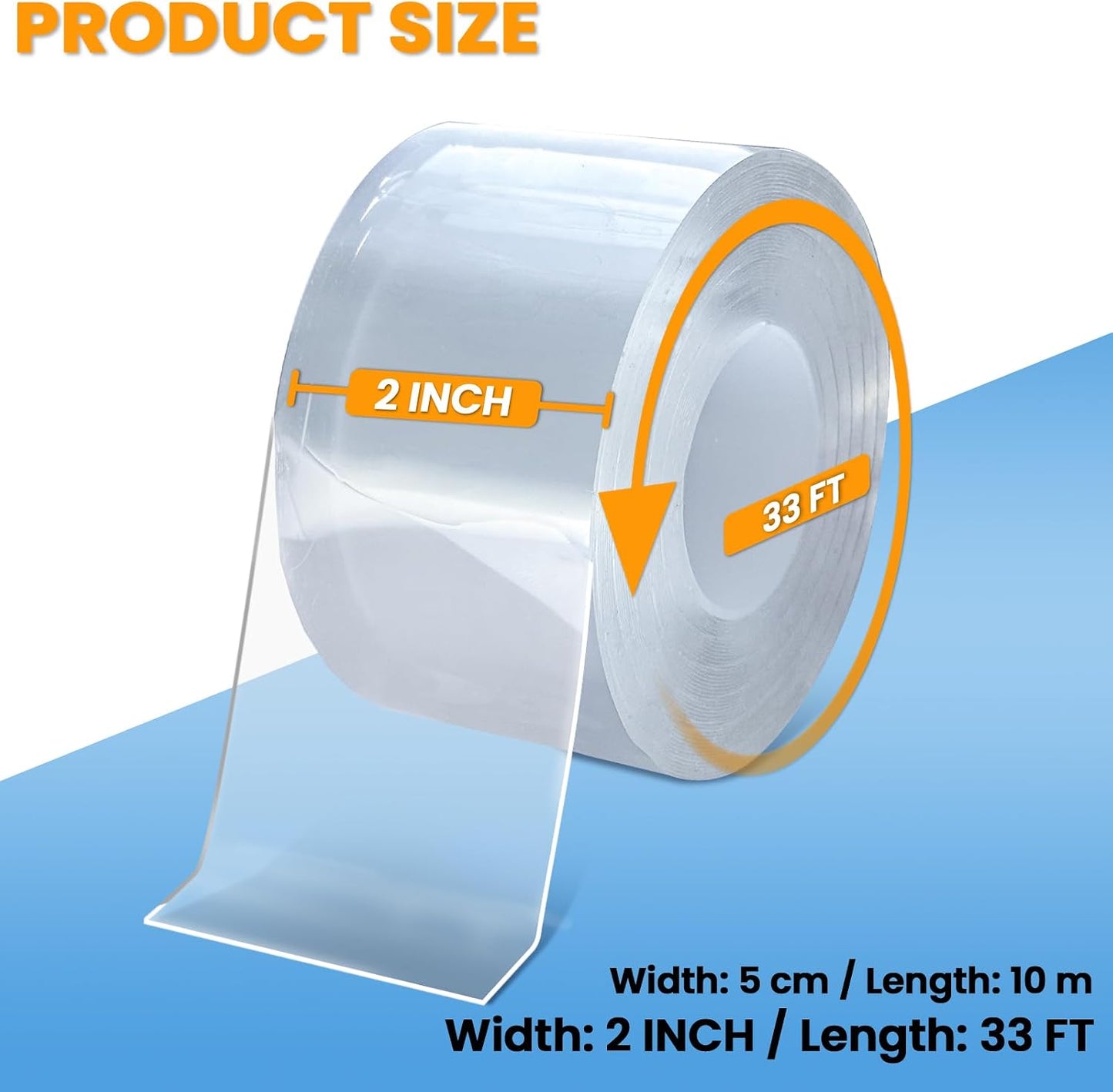 Window Sealing Tape, 20 Mil Thick Window AC Insulation Sealing Draft Tape | 3 inch X 33 FT, Blocker for Cold Heat Air, Waterproof Tape for Repair, Heavy Duty No Residue (Clear)
