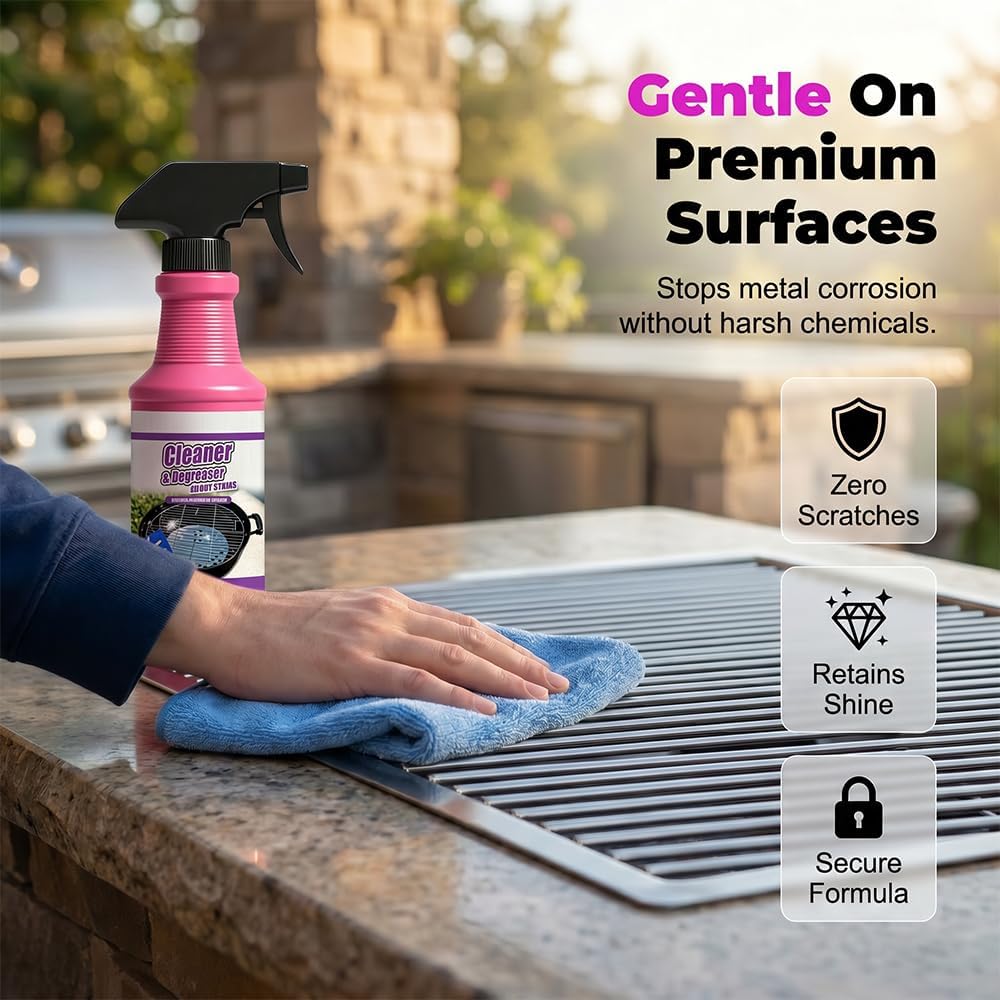 Heavy Duty Grill Degreaser, 2026 Upgrade Multi Purpose Fast Acting Heavy Duty Grill Cleaner Spray, Grease Remover Cleaning Spray for Kitchen, Oven, Outdoor Grill (1)
