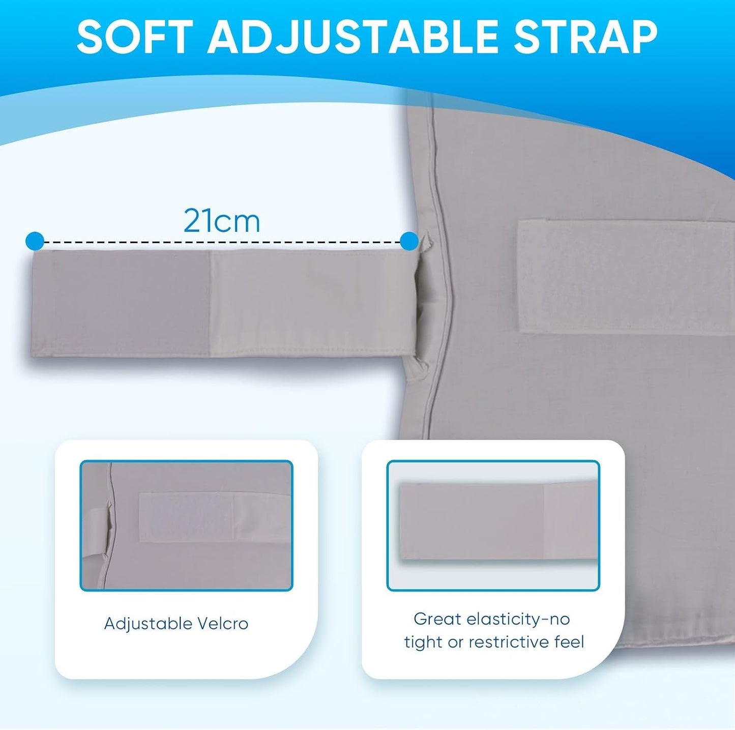 Knee Pillow with Adjustable Securing Strap for Side Sleepers | Fully Supports Knees & Thighs, Leg Support with Soft Strap, Aligns Spine, For Side Sleeping Between Legs, Orthopedic Relief