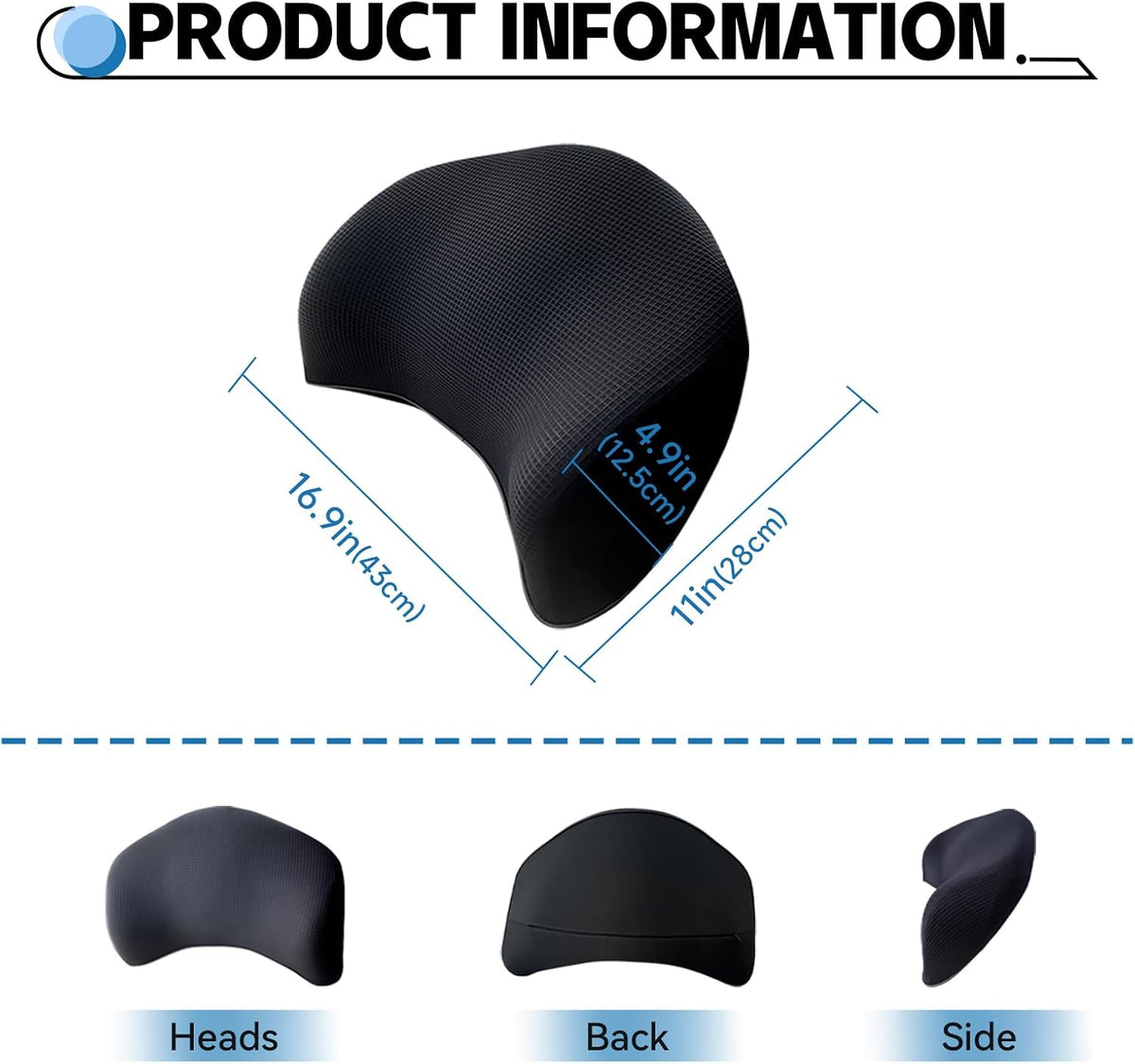 Super Cozy Lumbar Support Pillow for Car/Office Chair, 100% Memory Foam
