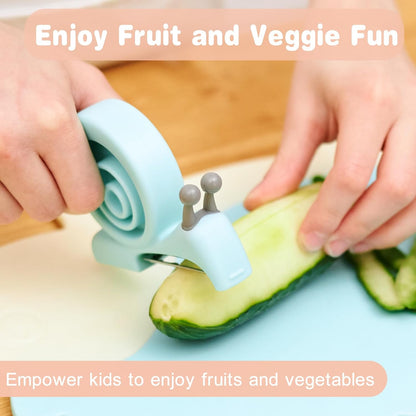 Kibbidea Vegetable Peeler, Kids Potato Fruit Peeler for Kitchen | Protective Cover, Cut-proof Glove, Kids Cooking Tools, Cute Kitchen Accessories