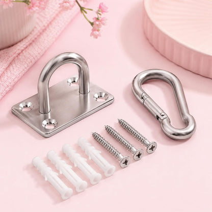 Stainless Steel Dog Leash Holder for Wall with Clip, Screw Heavy Duty | Practical Lead Management Tie Out Mounted Wall for Small Medium Large Dogs Indoor & Outdoor