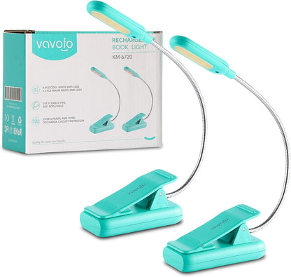 VAVOFO Rechargeable Reading Light, Clip on Book Light for Reading in Bed