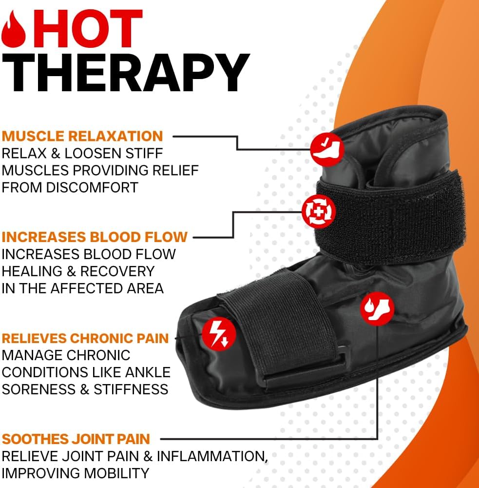 Foot & Ankle Pain Relief Hot/Cold Gel Wrap, Targets All Areas - Large