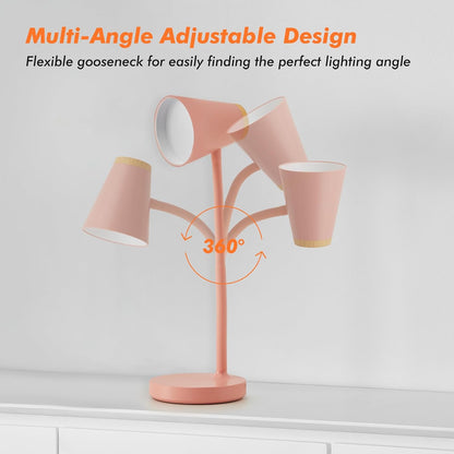 EJIAXIN Clip on Desk Lamp for Home Office - Small LED Touch Dimmable Reading Light for College Dorm Room - Adjustable Flexible Gooseneck Clamp Light Table Lamp for Bedside Bedroom Bed Headboard White