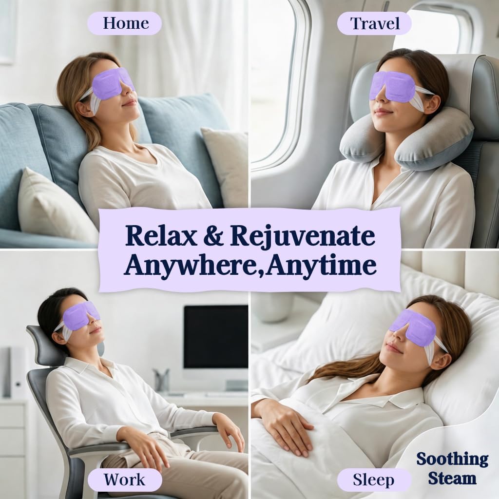 30 Pack Self-Heating Steam Eye Masks for Dry Eyes: Moist Heat Warm Compress