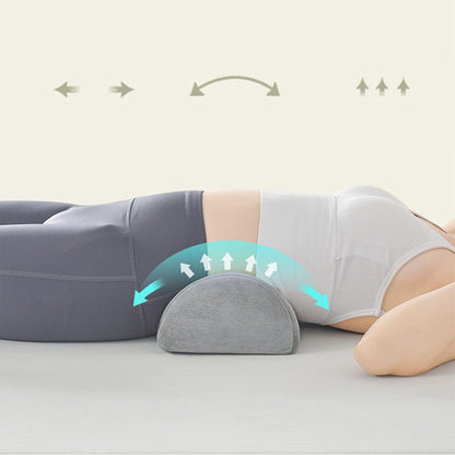 Half Moon Waist Pillow: Memory Foam Lumbar Support Cushion for Back, Legs and Knees, Comfortable Bolster Pillow for Back Sleeping