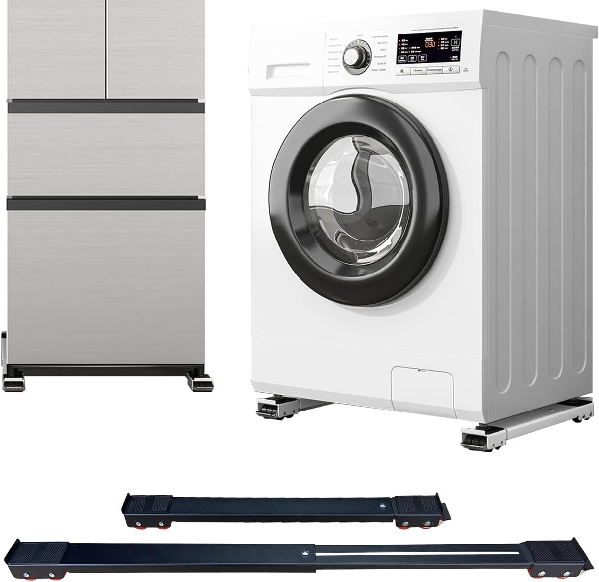 Appliance Rollers Heavy Duty,Max 32in,Second Generation Extendable Appliance Rollers Mobile Washing Machine Base Easily Move Washing Machines, Dryers, Refrigerators, Furniture (White)