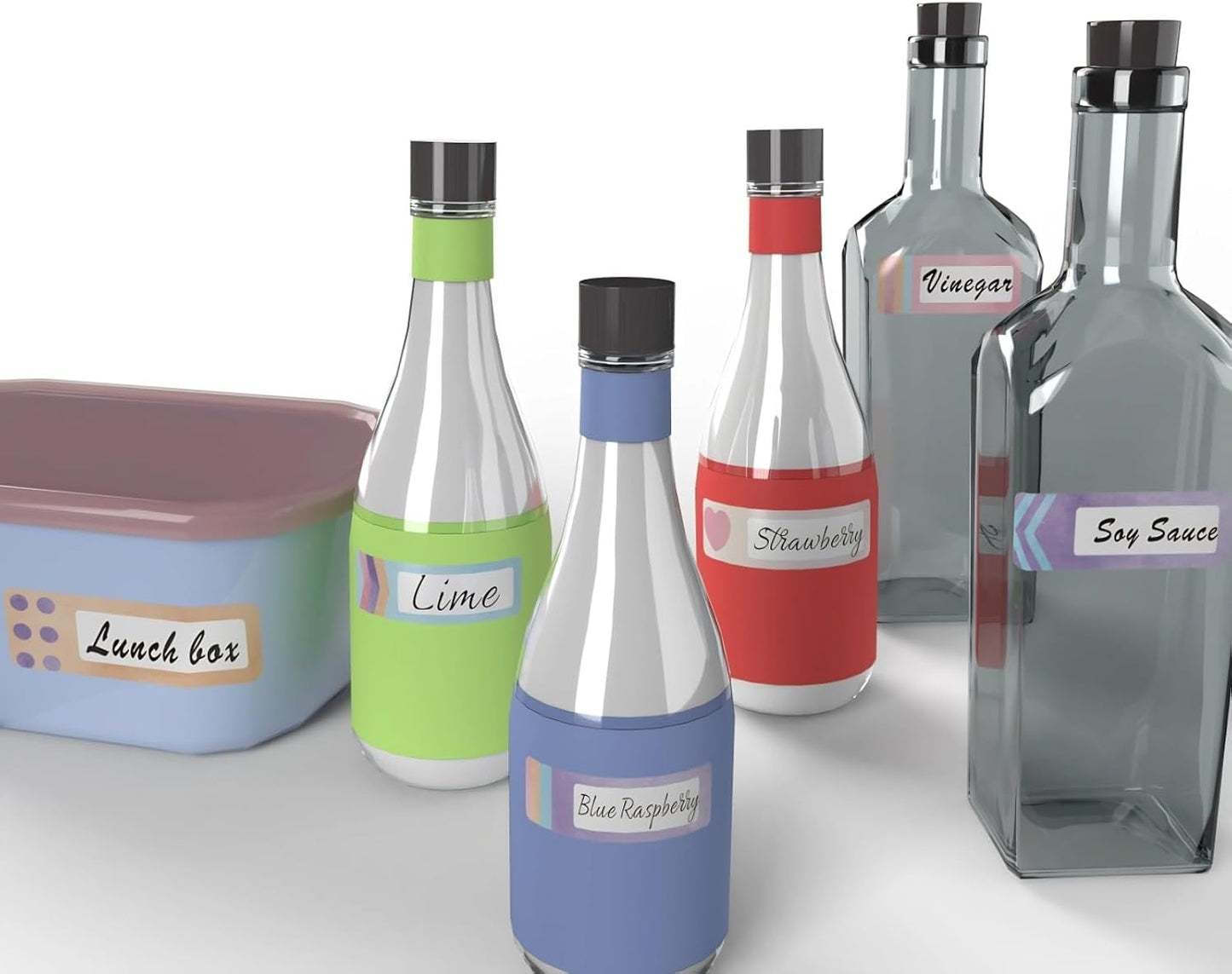 Clear Waterproof Removable Label Stickers 4"x2" 120pcs Vinyl for Kitchen Food Storage Jars Freezer Bottles, Write-On, Oil Resistant, Peel and Stick, w/Marker Pen