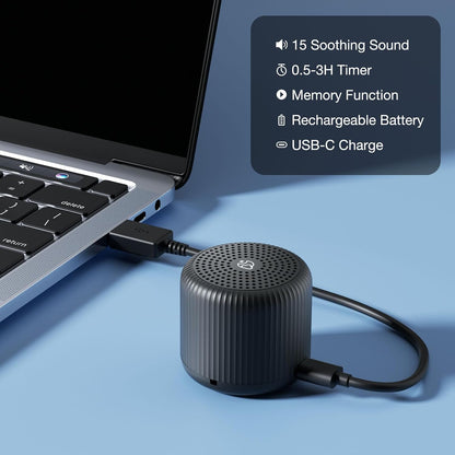 Portable Sound Machine for Baby Adults,LEICEX Travel Sound Machine,15 Non-Looping Sound Timer and Memory Play, Mini White Noise Machine for Sleeping Office Privacy Travel Gift