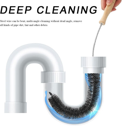 Radiator Cleaner Brush, 30 Inches Flexible Radiator Duster Cleaning Brush with Wood Handle, Radiator Coil Cleaning Brush Vent Cleaner for Vehicle Refrigerator Dryer (Full Bristle)