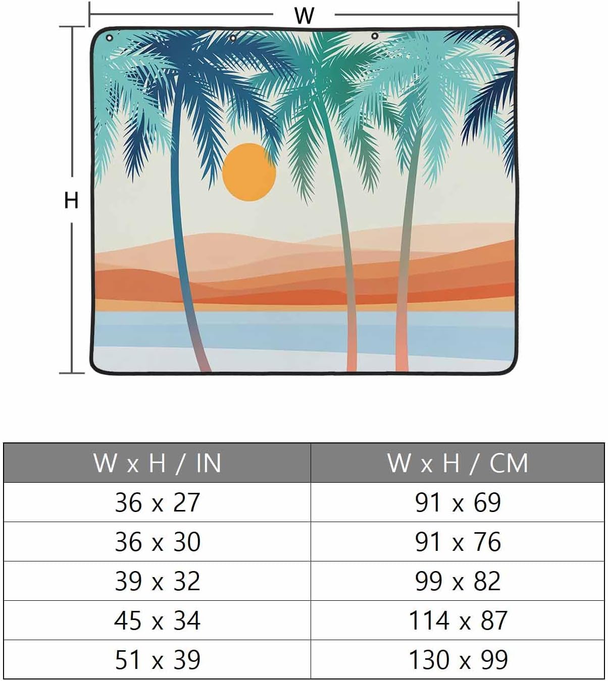 Magnetic Fireplace Cover Boho Summer Beach Fireplace Screen Decorative Mount Coconut Tree Bohemian Insulation Fireplaces Blocker Save Energy Fireplaces Draft Stopper Covers for Living Room 45x34