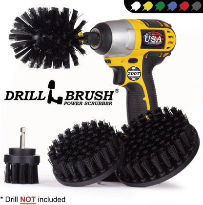 Drillbrush Electric Nylon Drill Brush Attachment Set for Bathroom Cleaning | Power Scrubber Brush Kit for Bathtub, Shower & Tile - Grout Cleaner Kit - All-Purpose Household Cleaning Brushes for Drill