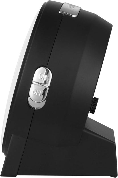 Tinload 4.3" No Ticking Analog Alarm Clock,Silent Readable for Seniors,Easy to Set,Gradual Rise Alarm,Big Numbers,On/Off Switch on Side,Gentle Wake,Snooze,Lighted on Demand,Battery Operated,Black