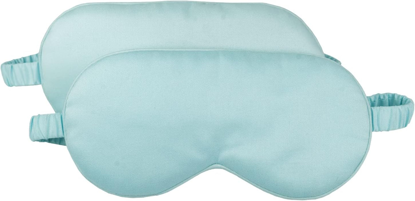 HBHLFZ Sleep Mask 2 Pack - Bamboo Viscose Fiber Sleeping Eye Mask - with Elastic Band/Headband - Comfort Sleeping Shade - for Nighttime Sleeping, Traveling & Napping（Pink，Green）