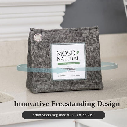 Moso Natural Air Purifying Bag 300g, Premium Charcoal Odor Absorber & Deodorizer for Closets, Bathrooms & Small Spaces — Lasts 2 Years, Pet Odor Eliminator for Home, Unscented Bamboo Charcoal Bag