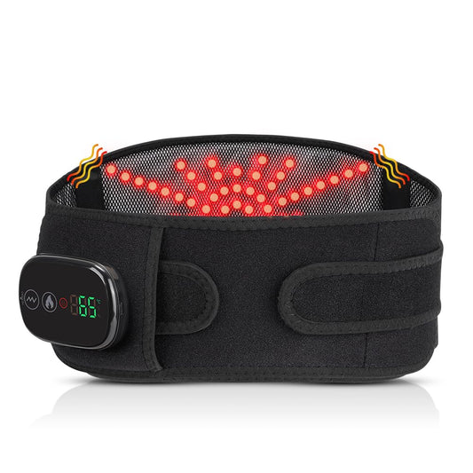 NORTHERN BROTHERS Cordless Heating Pad for Back Pain Relief with Vibration, Heated Waist Belt Wrap for Lower Back & Period Cramps, 5000mAh, 3 Heat & 3 Vibration Modes, Adjustable up to 58", Black