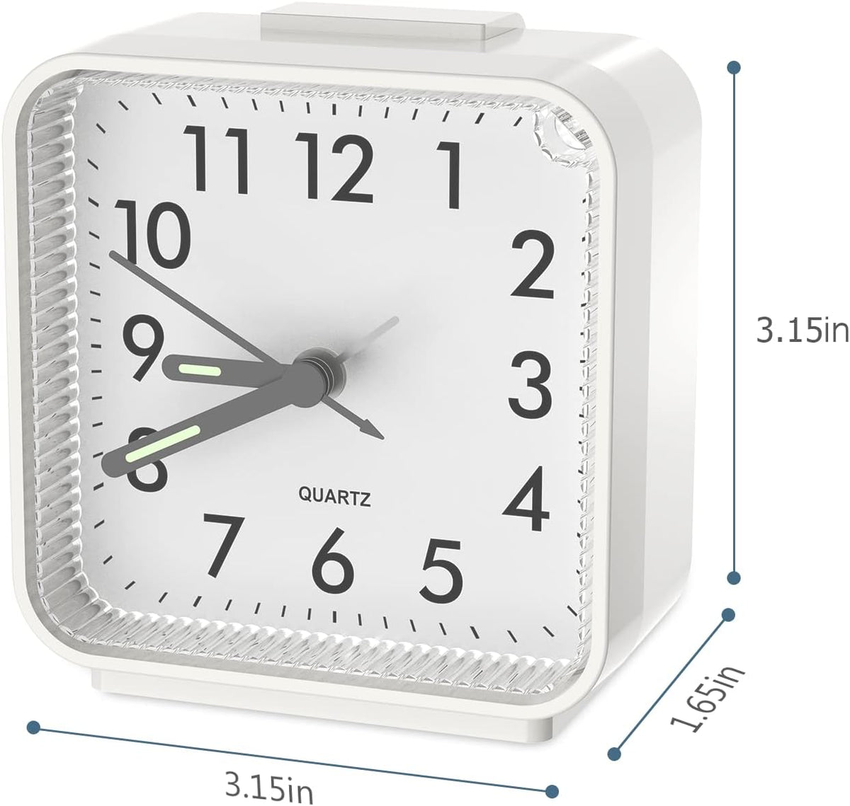Analog Alarm Clock, Silent Non Ticking Table Clock, Travel Bedside Clock with Snooze, Night Light, Ascending Beep Sounds, Battery Operated Loud Small Clocks for Bedroom Travel Office, Black