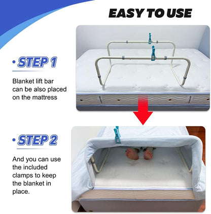 Zelen Blanket Lifter for Feet Lift Bar Sheet Riser Foot Tent Blanket Support Holder 26-34'' Adjustable Bed Cradle Assistance Device Hospital Bed Rail Accessories Leg Knee Ankle Post Surgery Recovery