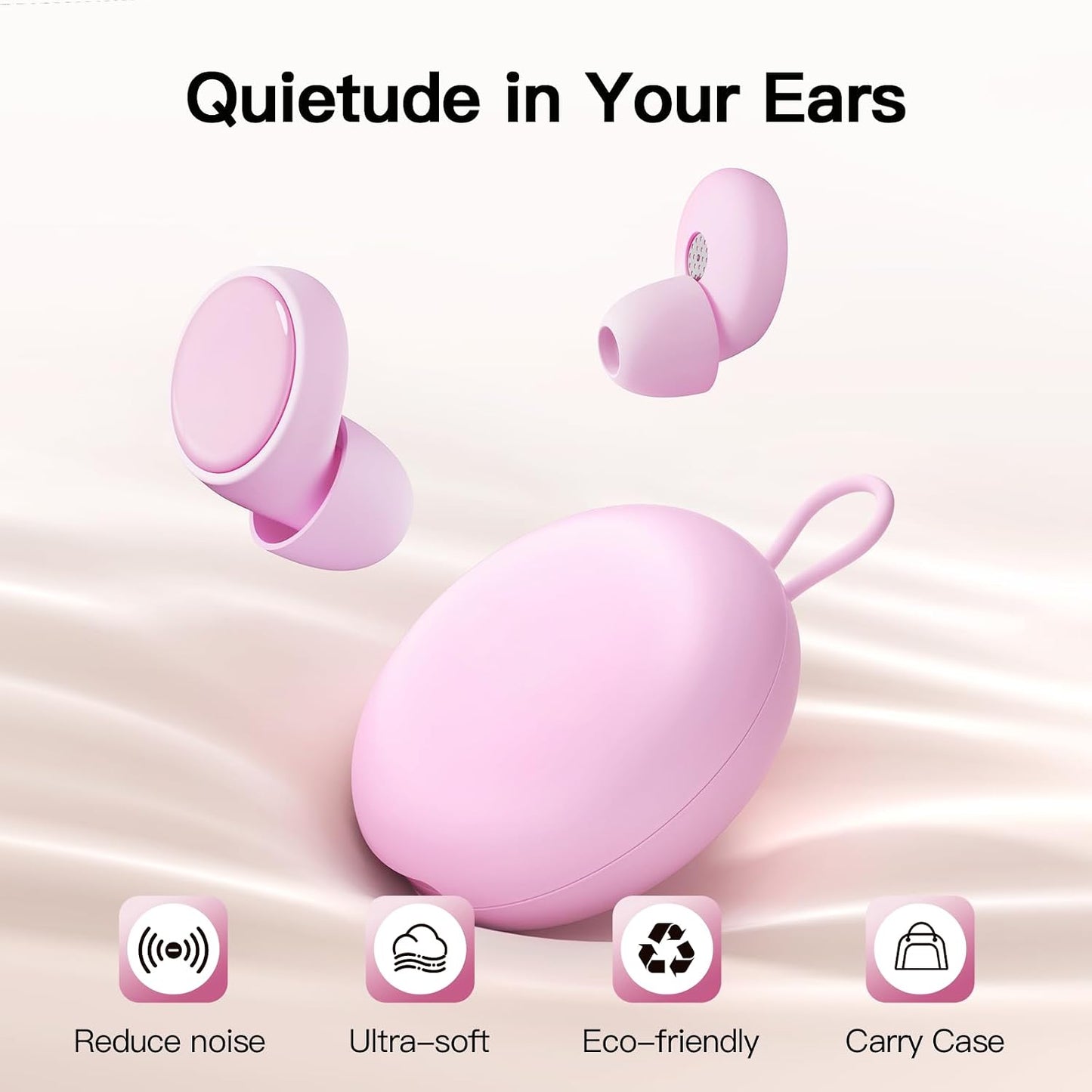 55dB Ear Plugs for Sleeping Noise Cancelling, Noise Reduction Earplugs for Sleep, Snoring, Side Sleepers, Reusable Hearing Protection Ear Plugs for Concerts, Airplane, Silicone Sleep Earplugs (Black)