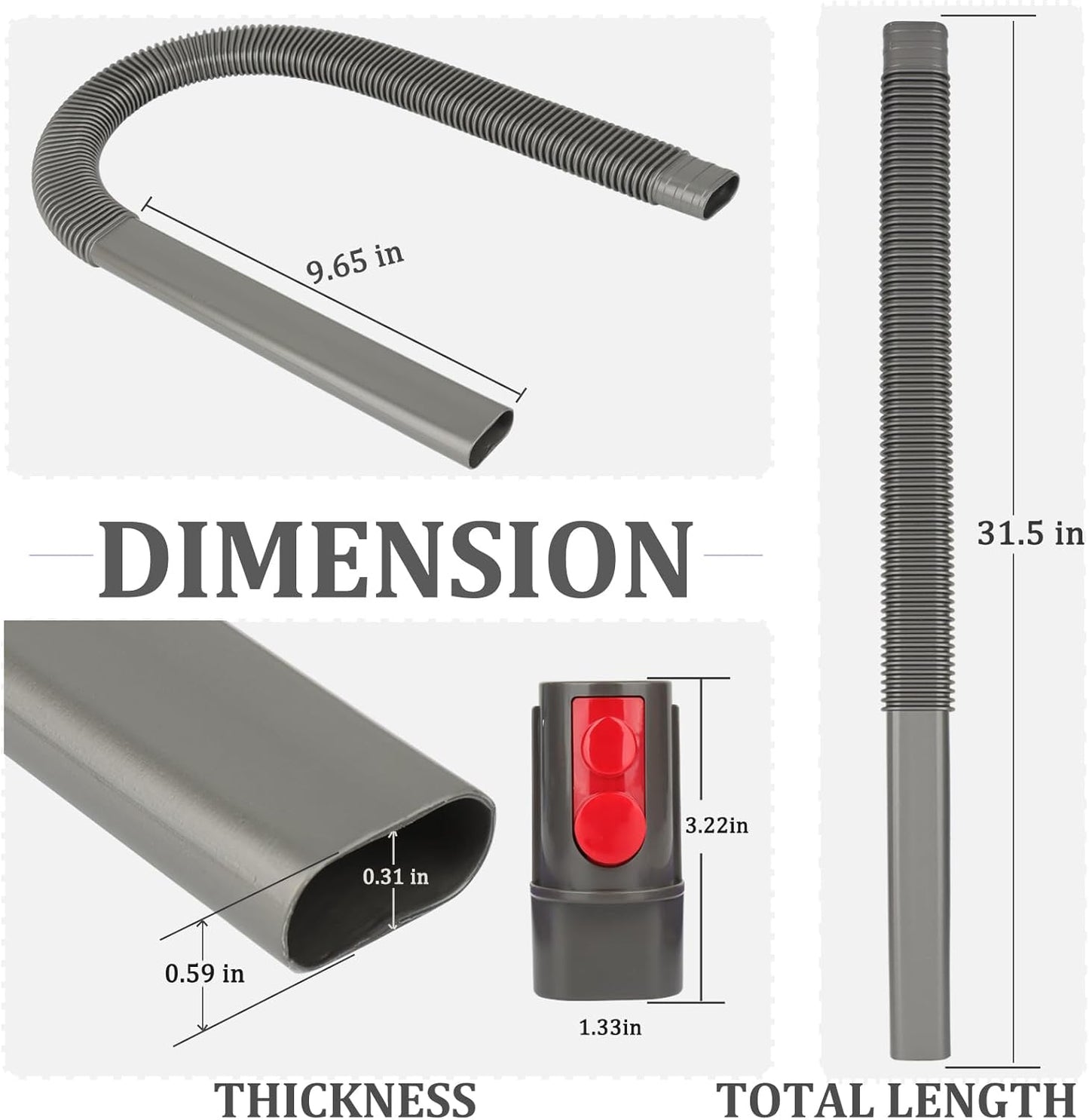 Fullclean Dryer Vent Lint Vacuum Attachments Hose for Dyson Gen5 V15 V15s V12 V11 V10 V9 V8 V7 Detect Absolute Cyclone Outsize Slim Nozzle Crevice Flexible Lint Removal Tool Dryer Vent Cleaner Kit