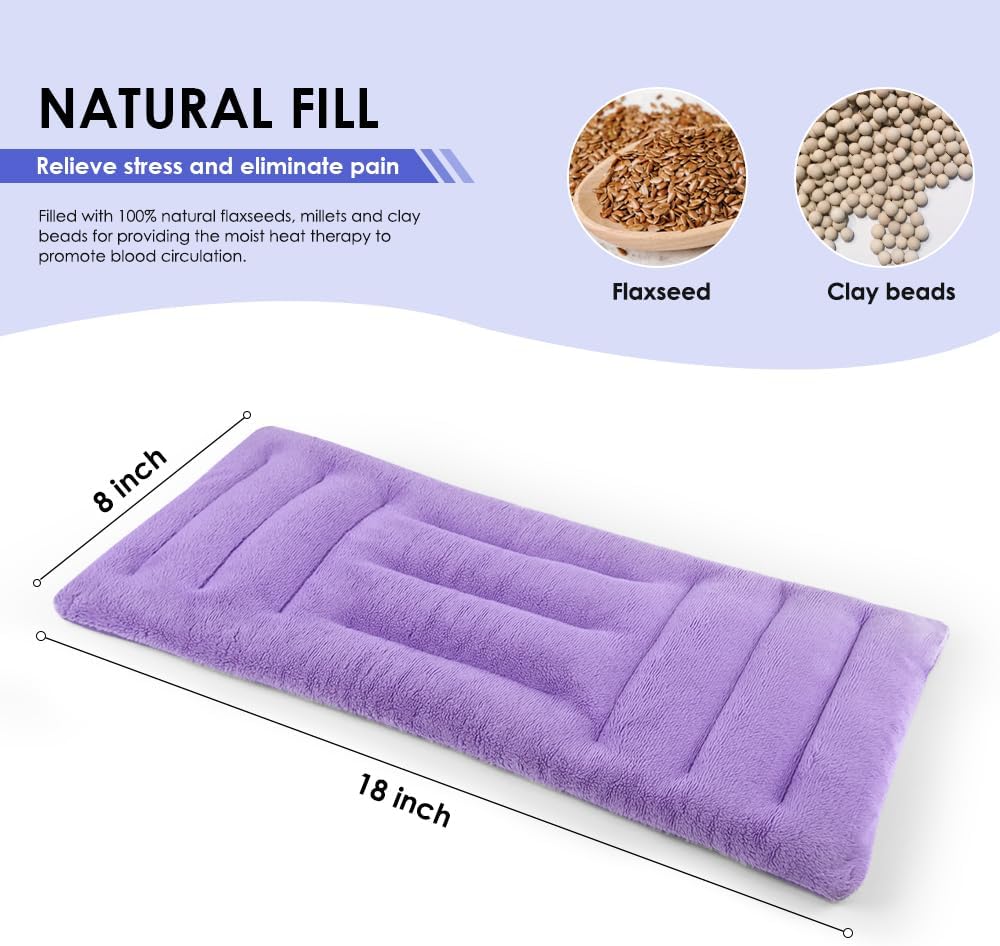 Microwave Heating Pad for Pain Relief, 8 x 18 Grey