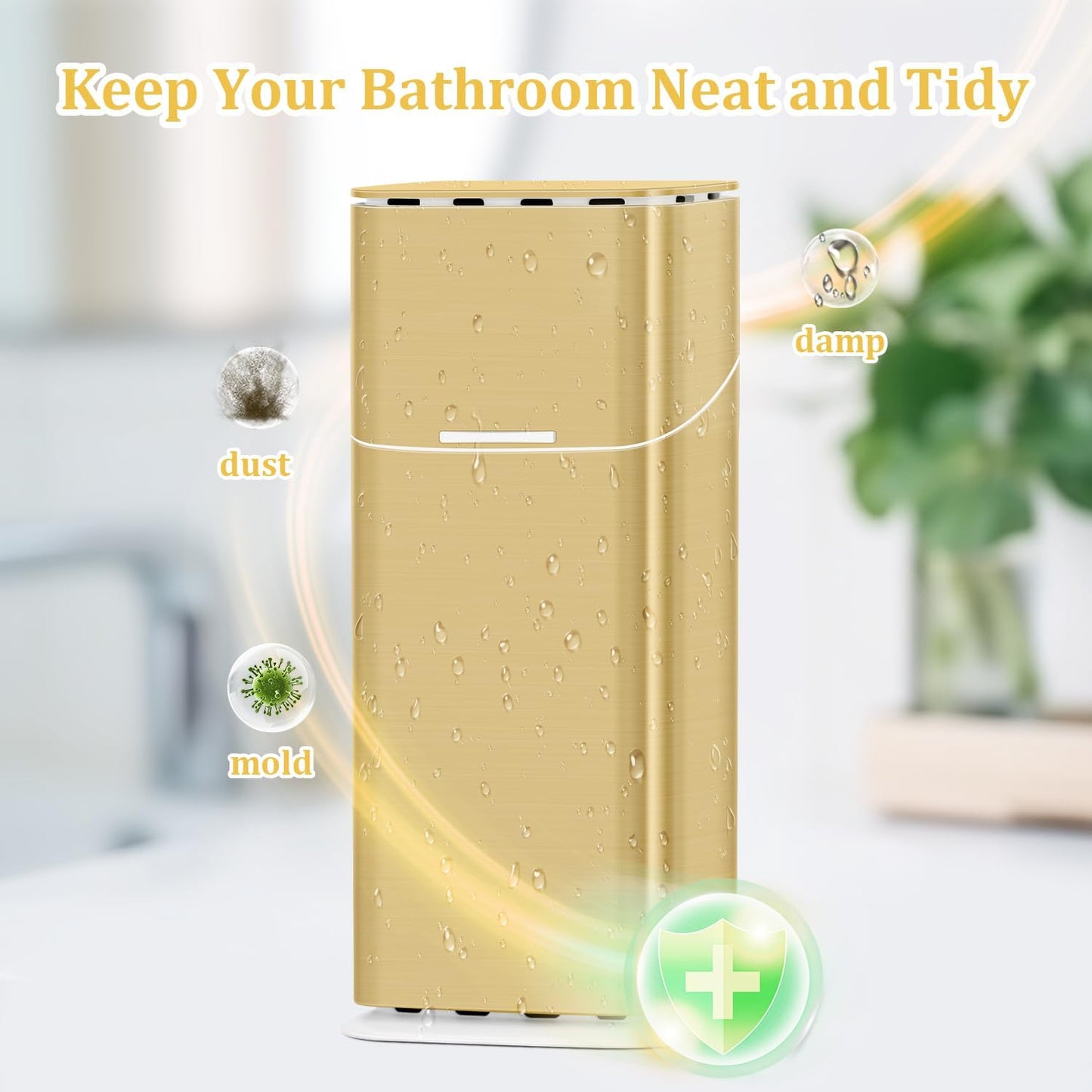 GFWARE Electric Toothbrush Holder with Cover, Ventilated & Drainage, Silver | Detachable 5 Slots Bathroom Organizer for Toothbrush & Toothpaste, Waterproof & Dustproof, Electric Toothbrushes Under 10 In
