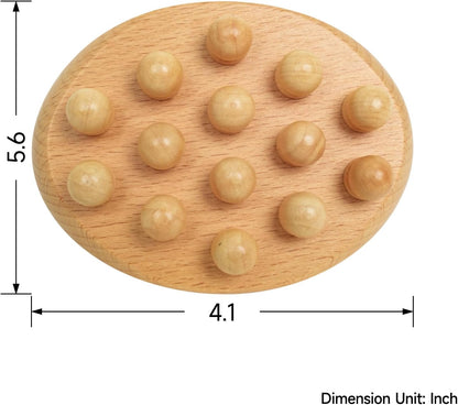 Wood Therapy Mushroom Head Massage Tool, Wooden Massage Scraping Body Brush, Lymphatic Drainage Legs Abdomen Use, Remove Cellulite, Relieve Itchy Skin, Multi-Functional Body Shaping Massager