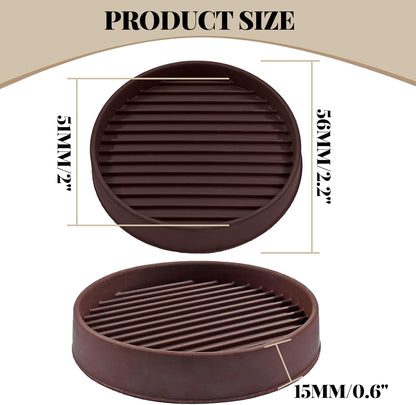 Bonsicoky 8 Pcs 2 Inch Round Rubber Furniture Caster Cups | Non Slip, Anti-Sliding Floor Grip, For Couch Chair Feet, Black