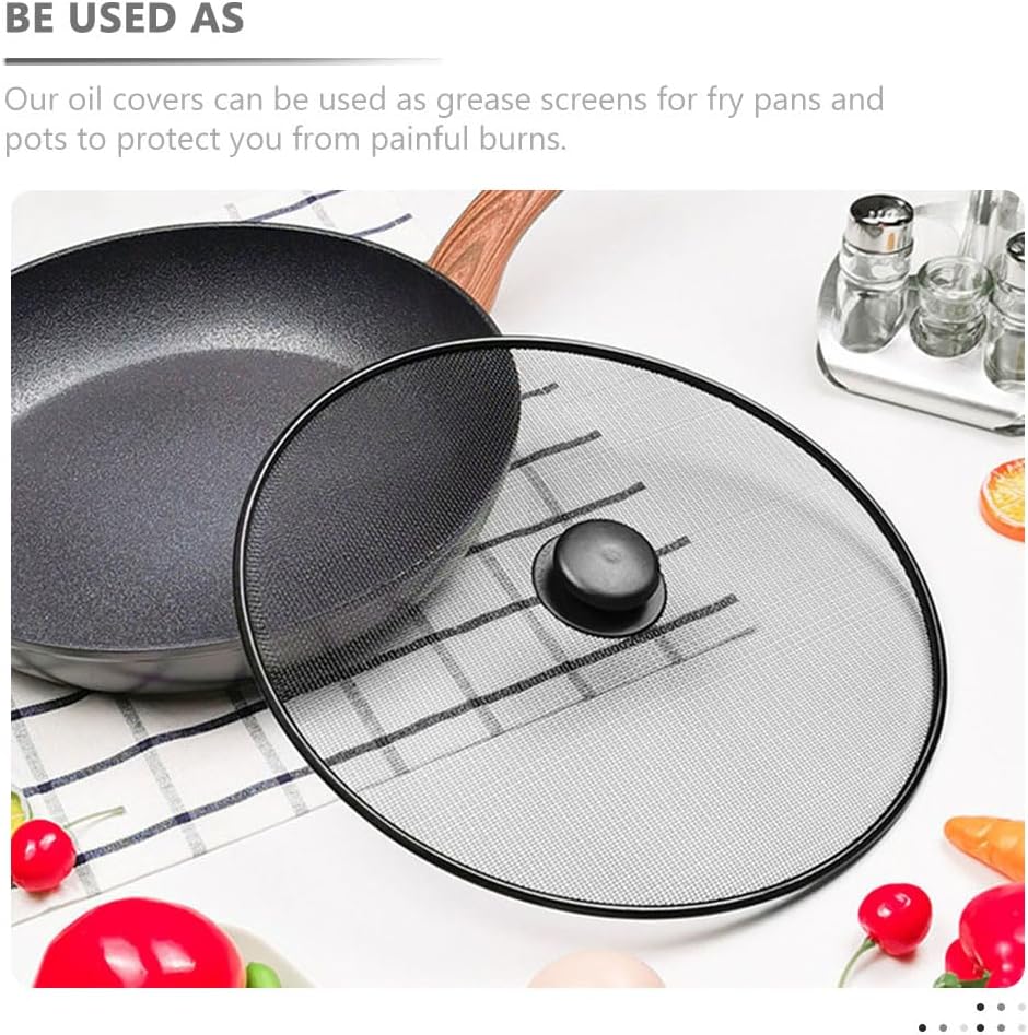 Amosfun Oil Splash Guard Splatter Screen for Frying Pan 11.41 Inch Mesh Cover for Pot Skillet and Wok Grease Splatter Shield Kitchen Cooking Accessory