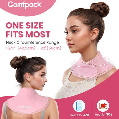 Comfpack Neck Ice Pack Wrap, Soft Gel Ice Packs for Neck Shoulder Reusable | Hot & Cold Compress Cold Pack for Surgery, Injuries, Swelling, Stiffness, Muscle Tension, Office Pressure