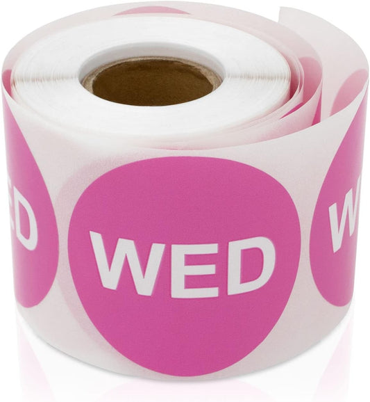 Friday Stickers, 2 inch, Round, Yellow, 300 Count | Days of The Week Labels, Food Labels, Restaurant/Food Safety, Week Rotation