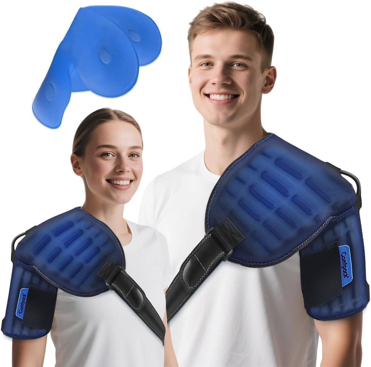 Compression Ankle Ice Pack Wrap for Foot Pain Relief | Ankle Support Brace with 2 Hot Cold Packs for Injuries, Plantar Fasciitis, Sprain & Fracture, Achilles Tendonitis, Surgery