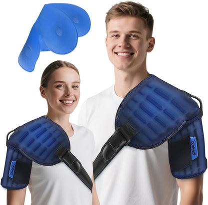Compression Ankle Ice Pack Wrap for Foot Pain Relief | Ankle Support Brace with 2 Hot Cold Packs for Injuries, Plantar Fasciitis, Sprain & Fracture, Achilles Tendonitis, Surgery