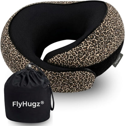 FlyHugz® Neck Travel Pillow Memory Foam Neck Pillow, Gray