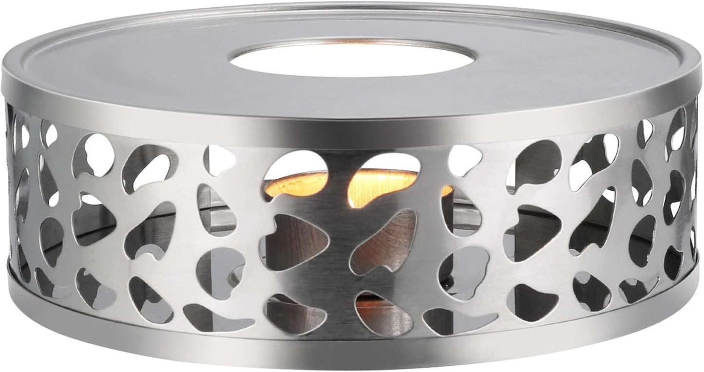 Teapot Warmer, Brushed Stainless Steel Tea Warmer with Tealight Holder, Gold