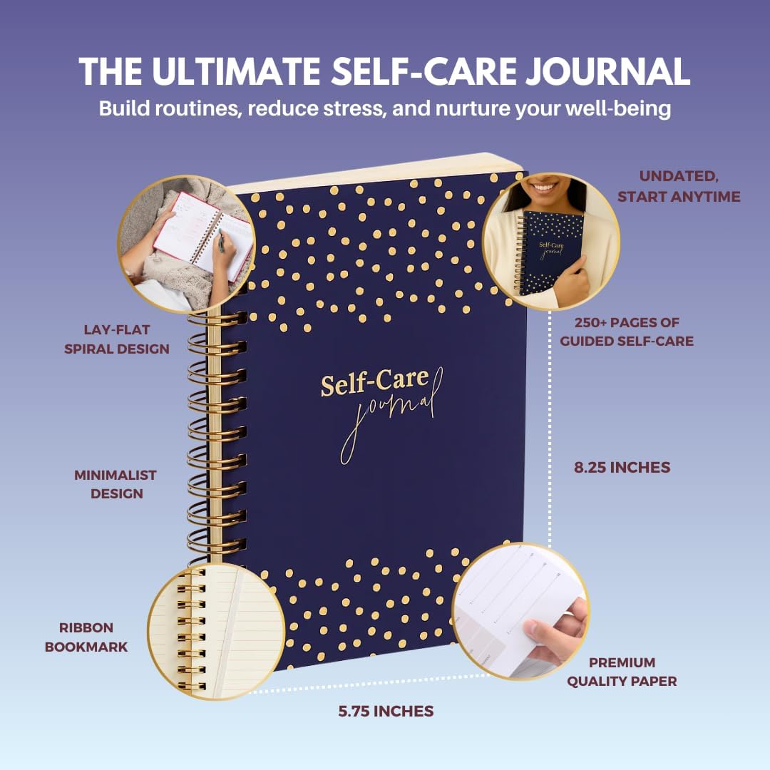 Daily Self Care Journal for Women - A5, Wellness Journal with Prompts - Goal Journal for Happiness,Mindfulness,Productivity & Personal Development - Reduce Stress & Improve Mental Health - Pink | Guided 90-Day Daily & Weekly, Undated Reflection Planner,