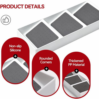 Small spice drawer organizer insert,1 pack,3 layer silicone non-slip mats, L15''xW5.6''xH2'',Kitchen drawers or countertops (jars not included),Expandable spice drawer organizer insert narrow