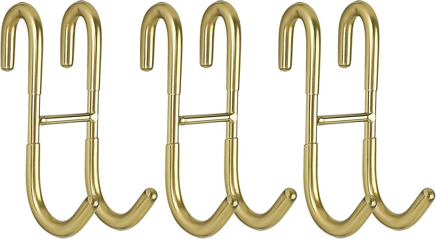 Shower Door Hooks (2-Pack), Towel Hooks for Bathroom Frameless Glass Squeegee Hooks, Black