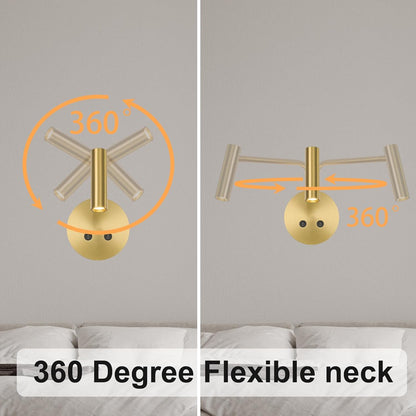 Matte Black Wall Mounted Reading Light, 3000K Flexible Headboard Reading Sconces with On Off Switch Control, Plug in/Hardwired Wall Light Fixtures with Night Light for Bedside Bedroom Bunk