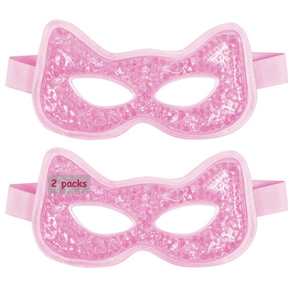 Cooling & Heating Eye Mask - Hot/Cold Use for Puffy Eyes, Headaches, Migraines, Sinus & Dark Circles (2 Packs Blue)